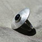 Sterling silver ring with o..